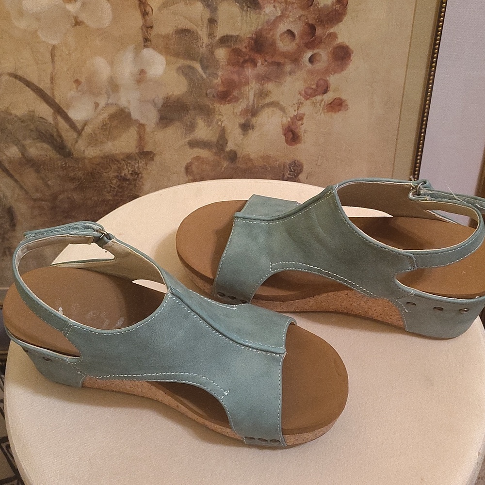 Turquoise suede shoes